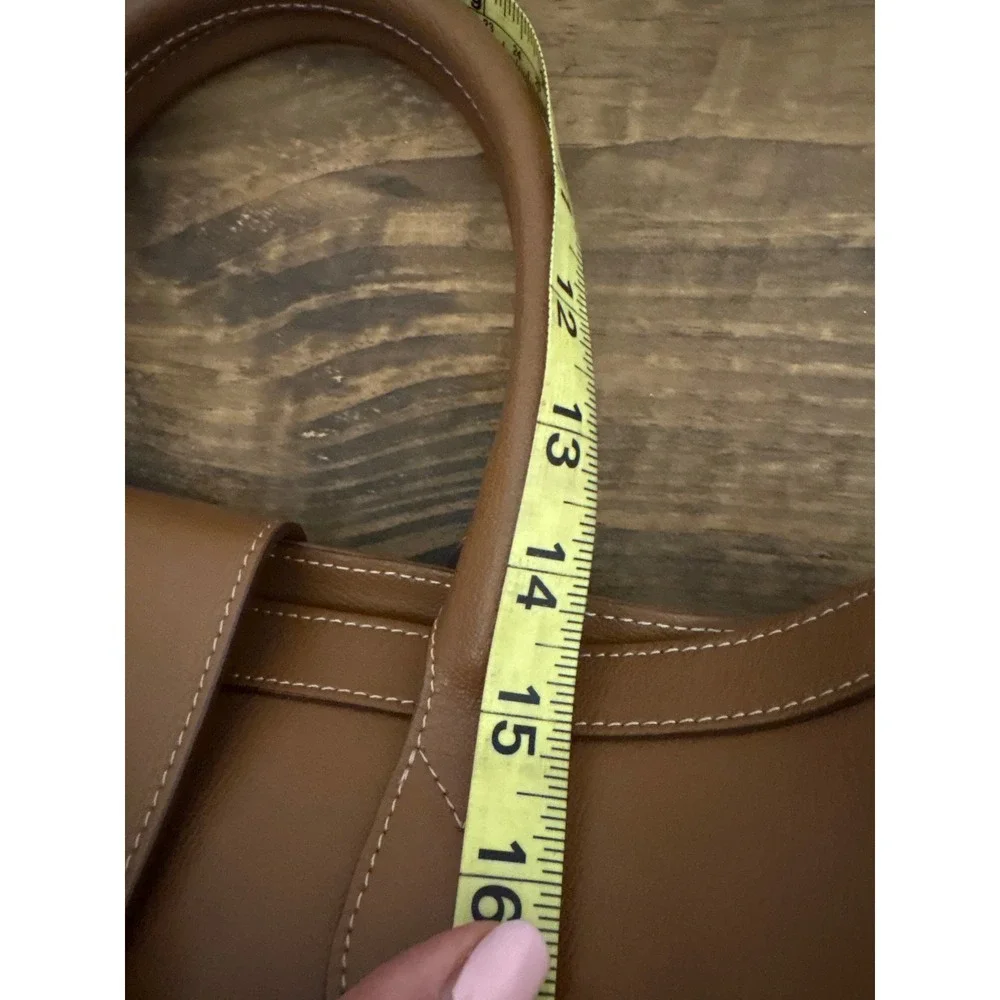 CLAUDIA Firenze made in ITALY Cognac Brown Leather Large Purse Bag Gold Lock